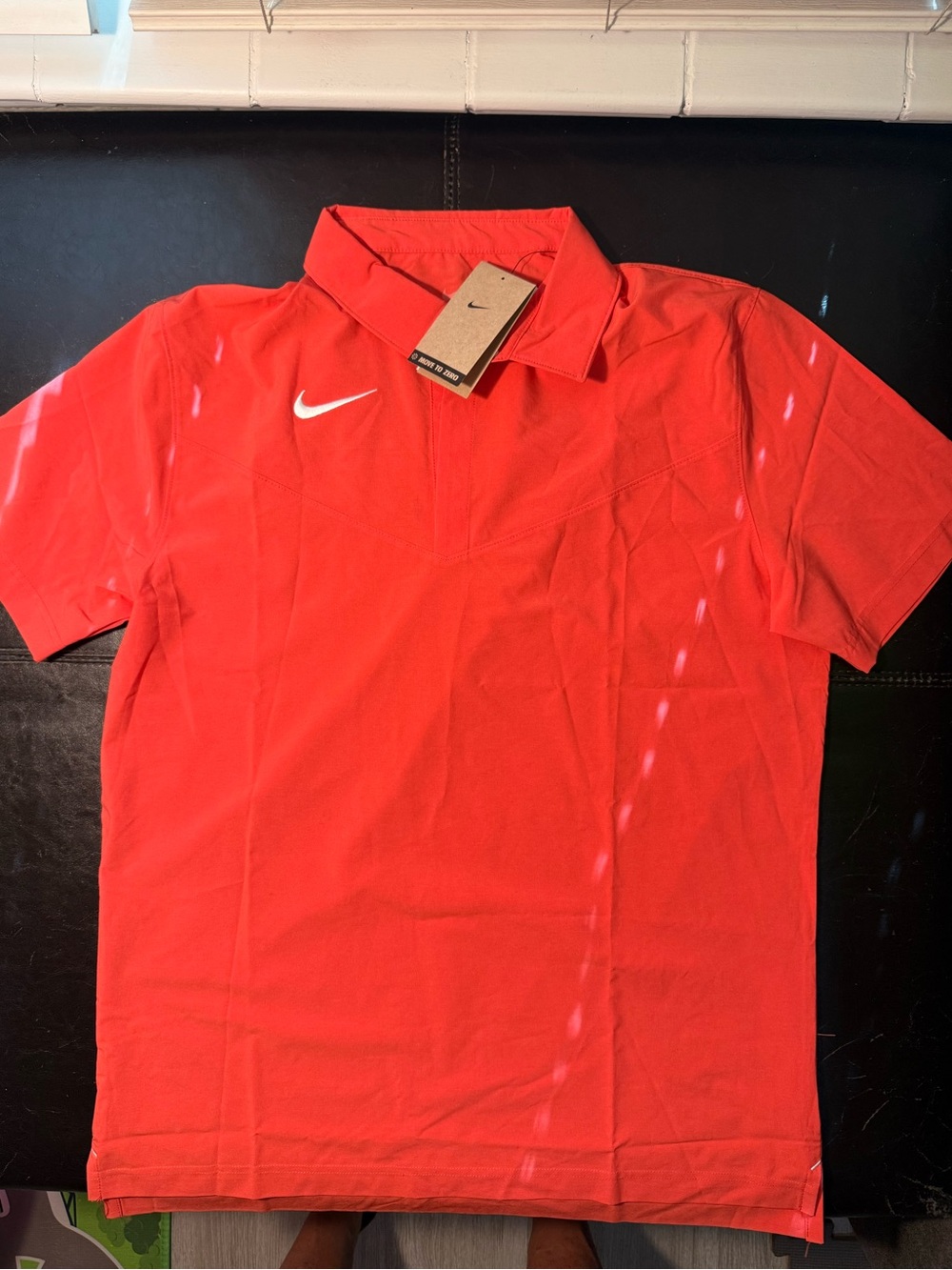 NWT Nike Court Slam ADV 1/4 Zip Tennis Polo Men's Size L Red (Salmon)